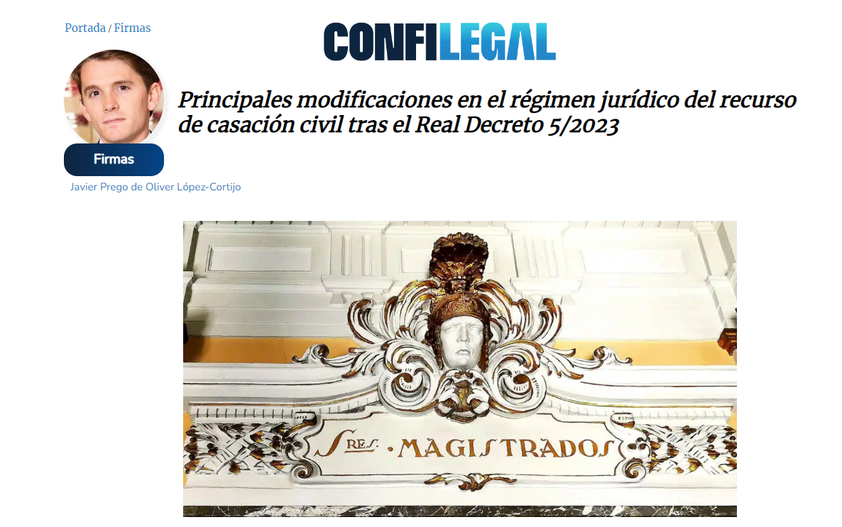 Confilegal | Principales modificaciones en el régimen jurídico del recurso de casación civil tras el Real Decreto 5/2023